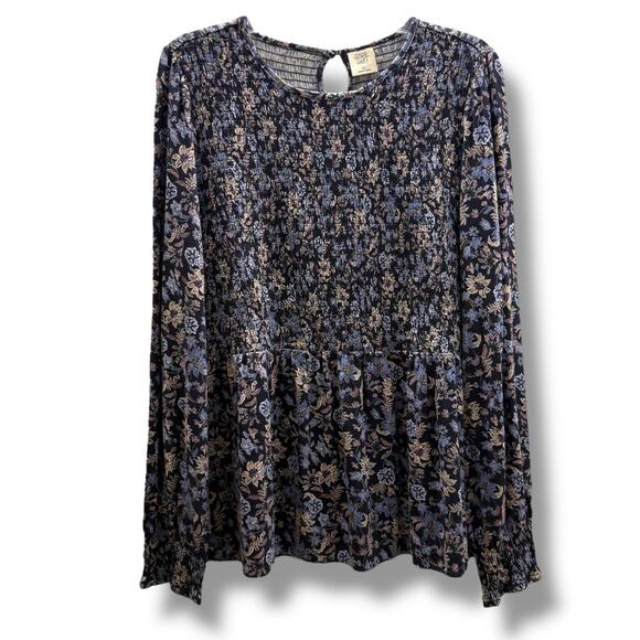 Good Hart Matilda Jane Womens XL Top Floral Smocked Long Sleeve Peasant - Picture 2 of 7